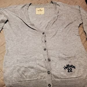 Hollister Gray Cardigan, Large